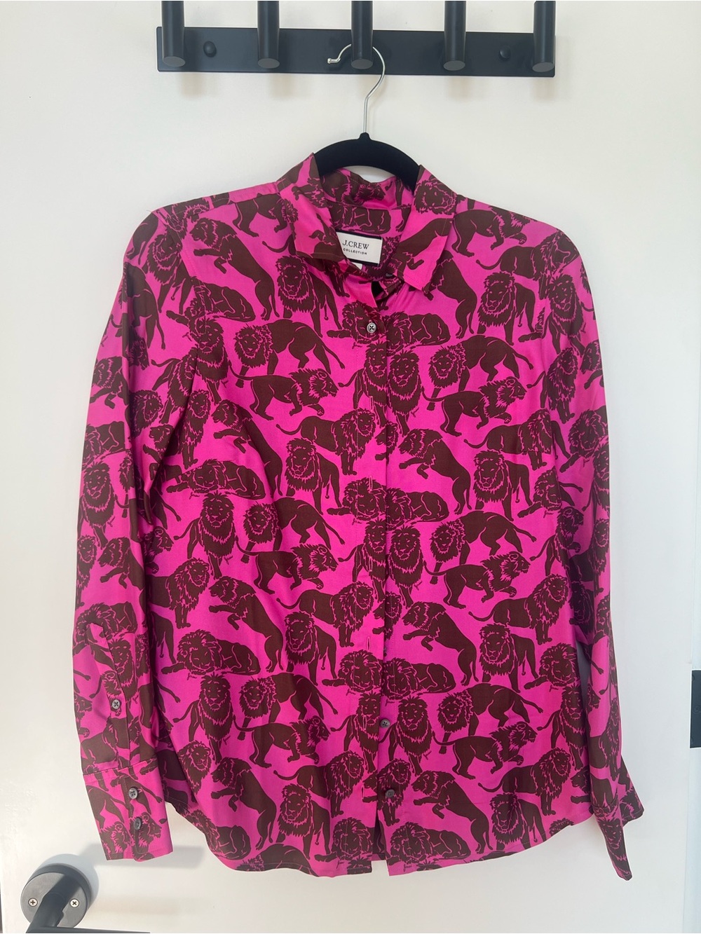 J.Crew Collection Silk-Twill Shirt in Sleepy Lions